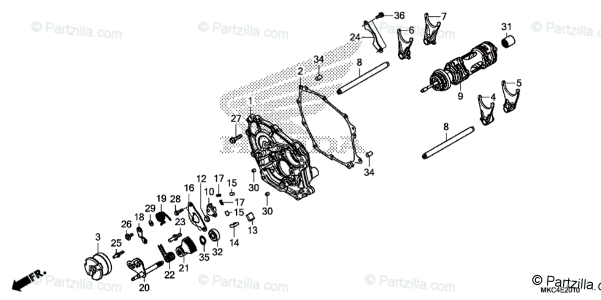 Honda Motorcycle 2018 OEM Parts Diagram for Shift Drum ...