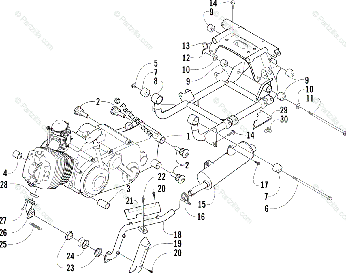Arctic Cat Atv 2004 Oem Parts Diagram For Engine And Related Parts Partzilla Com
