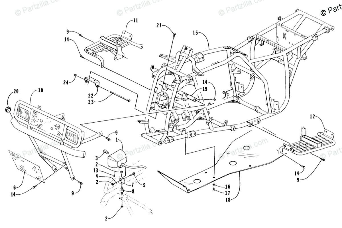 Arctic Cat ATV 1996 OEM Parts Diagram for Frame And ...