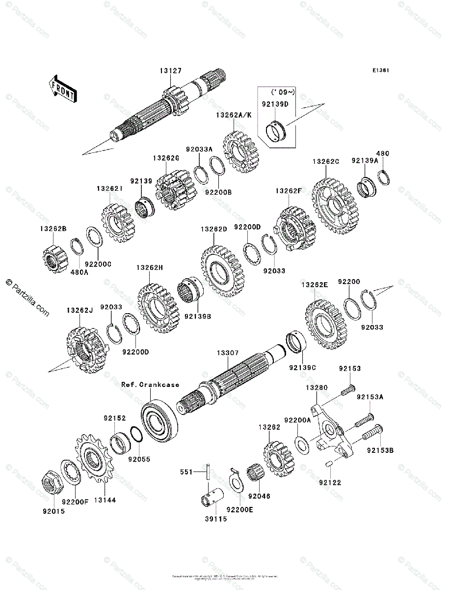 Kawasaki ATV 2008 OEM Parts Diagram for TRANSMISSION | Partzilla.com