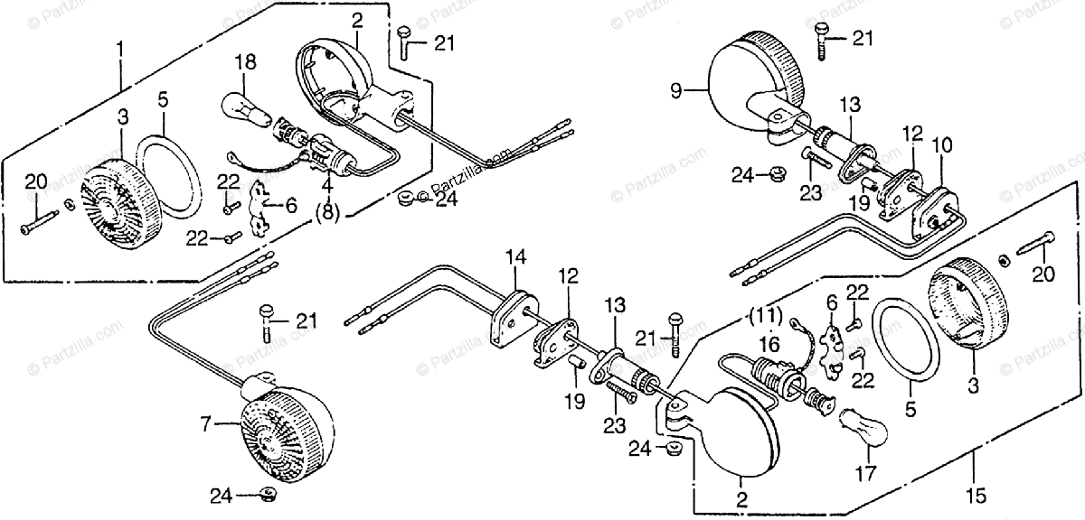 Honda Motorcycle 1978 OEM Parts Diagram for Turn Signal | Partzilla.com