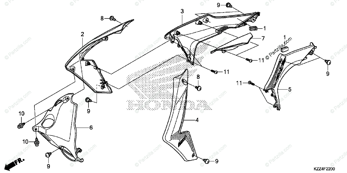 Honda Motorcycle 2014 Oem Parts Diagram For Radiator