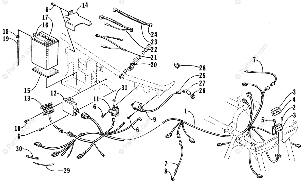 Arctic Cat Atv 1998 Oem Parts Diagram For Electrical