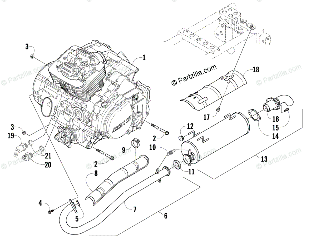 Arctic Cat Atv 2008 Oem Parts Diagram For Engine And
