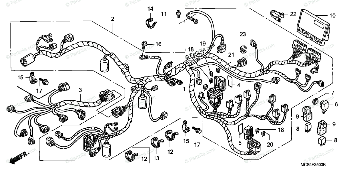 Honda Motorcycle 2006 Oem Parts Diagram For Wire Harness