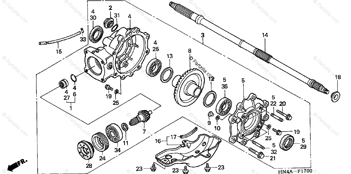 Honda Atv 2002 Oem Parts Diagram For Final Driven Gear