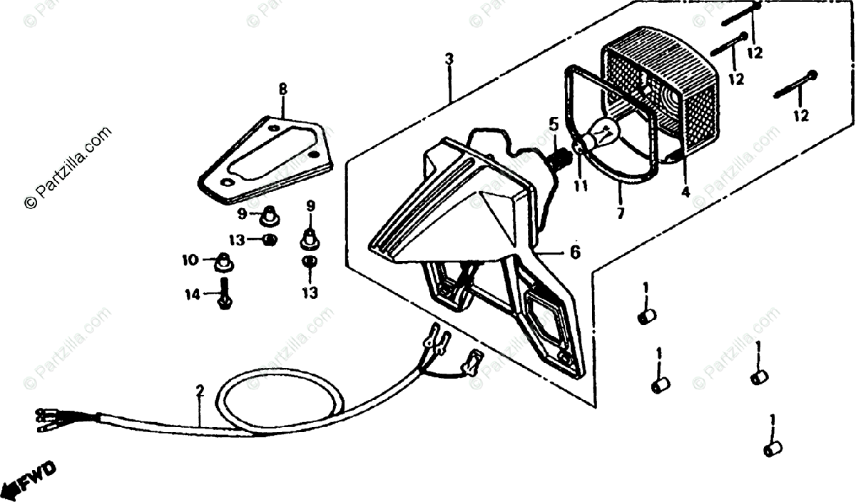 Honda Motorcycle 1981 OEM Parts Diagram for Taillight | Partzilla.com