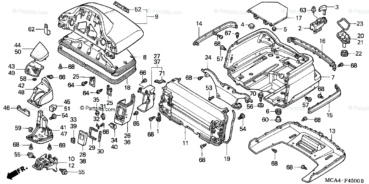 Honda Motorcycle 2003 Oem Parts Diagram For Trunk Box