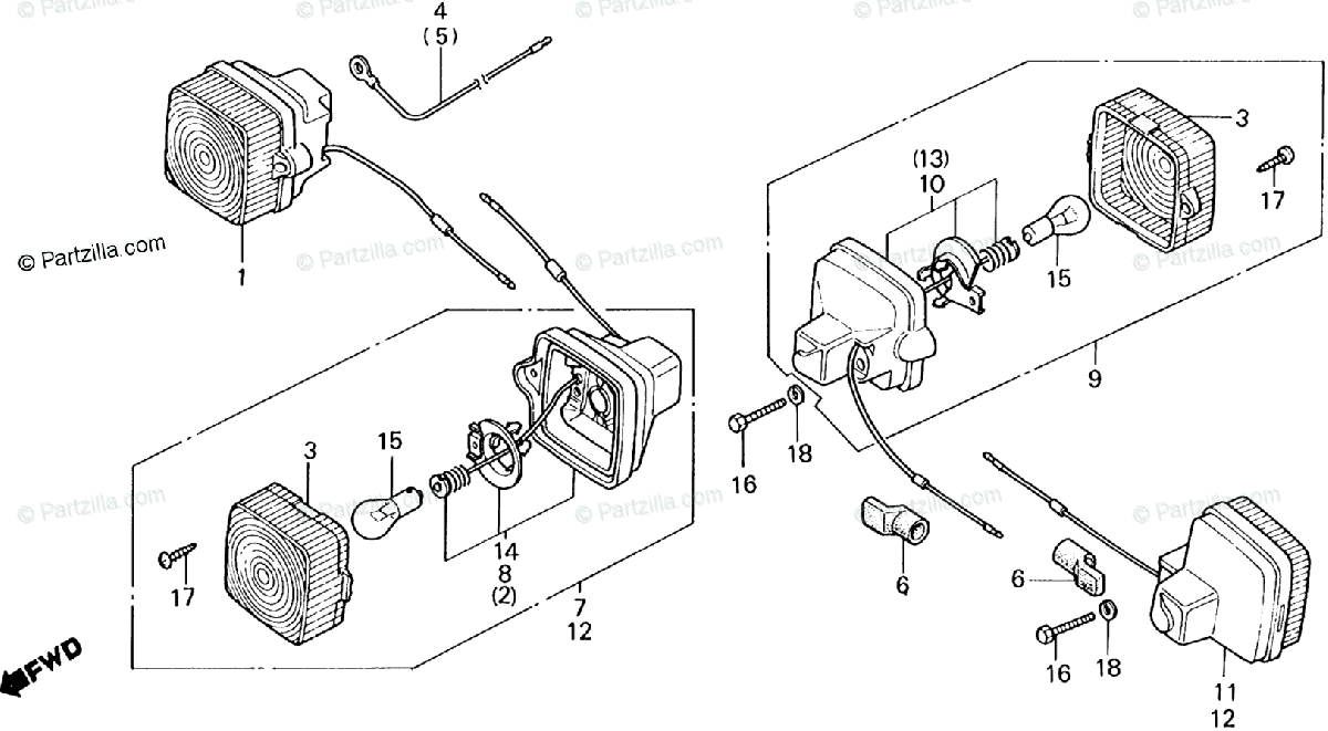 Honda Scooter 1985 Oem Parts Diagram For Turn Signal