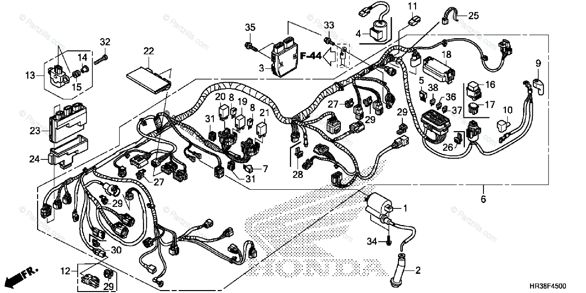 Honda Atv 2016 Oem Parts Diagram For Wire Harness