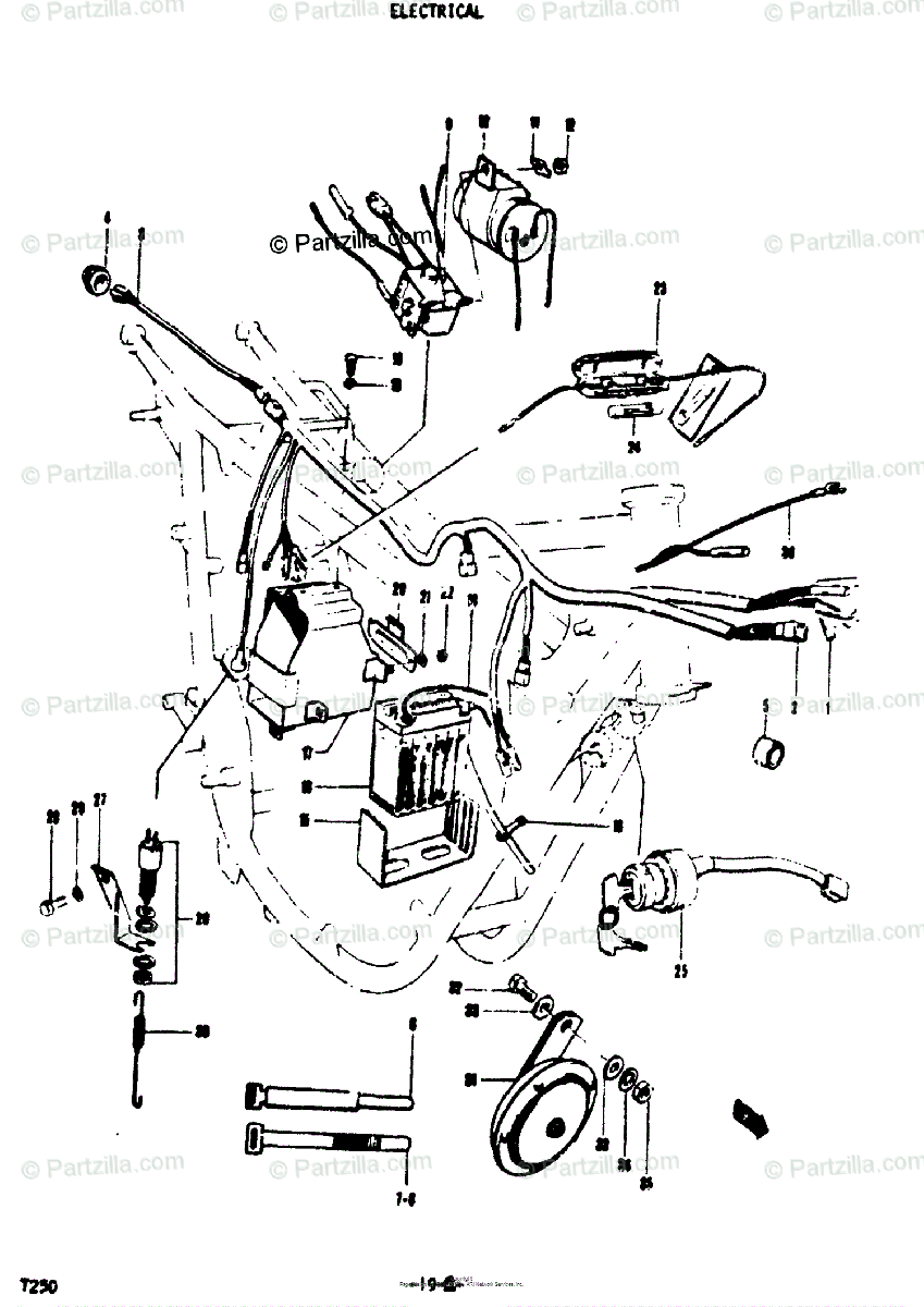 Suzuki Motorcycle 1972 Oem Parts Diagram For Electrical