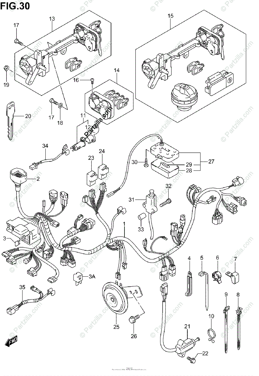 Suzuki Scooters 2003 Oem Parts Diagram For Wiring Harness