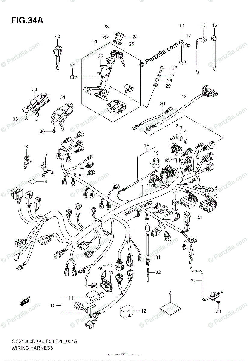 Suzuki Motorcycle 2009 Oem Parts Diagram For Wiring