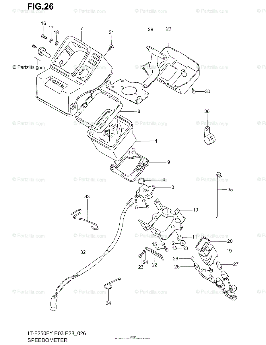 Suzuki Atv 2001 Oem Parts Diagram For Speedometer