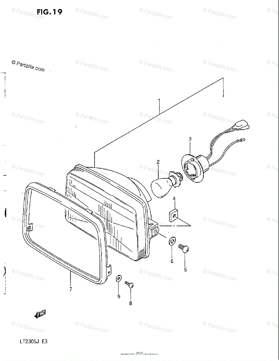 Suzuki Atv 1985 Oem Parts Diagram For Headlamp  Model F  G