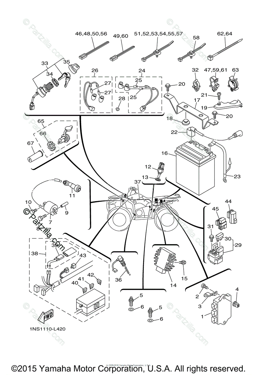 Yamaha ATV 2012 OEM Parts Diagram for Electrical - 1 | Partzilla.com
