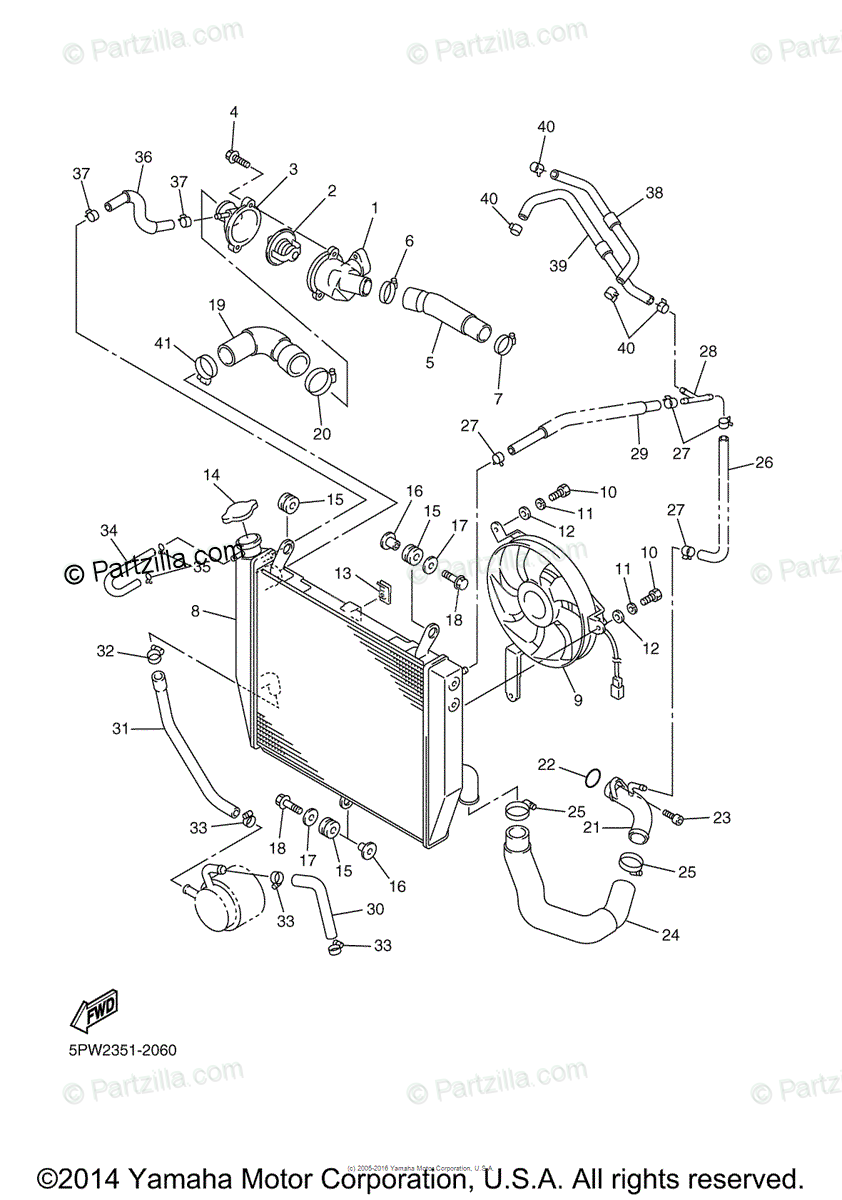 Yamaha Motorcycle 2002 OEM Parts Diagram for RADIATOR HOSE ... radiator hose diagram 2002 