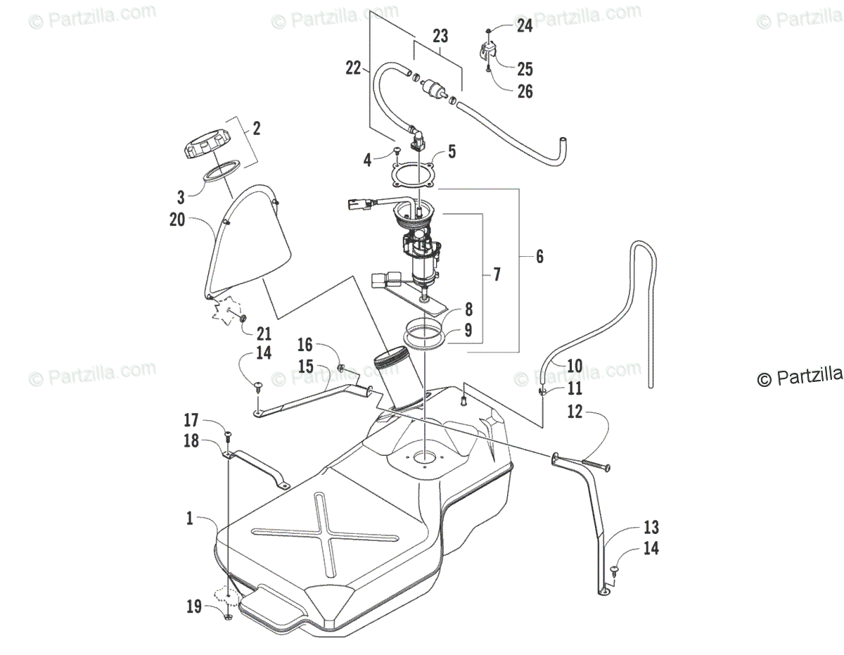 Arctic Cat Side By Side 2010 Oem Parts Diagram For Gas