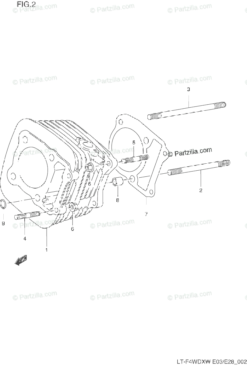 Suzuki ATV 1997 OEM Parts Diagram for Cylinder | Partzilla.com