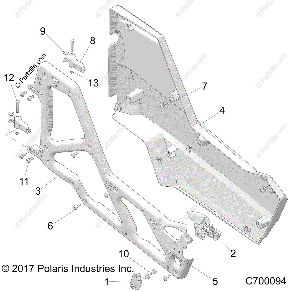 Polaris Side By Side 2018 Oem Parts Diagram For Body  Door