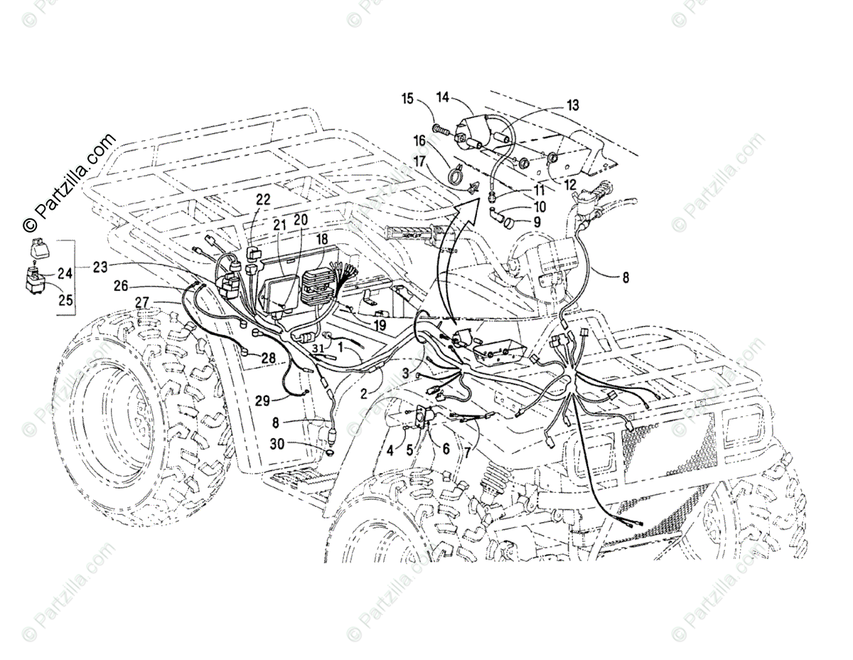 Arctic Cat Atv 2000 Oem Parts Diagram For Wiring Harness