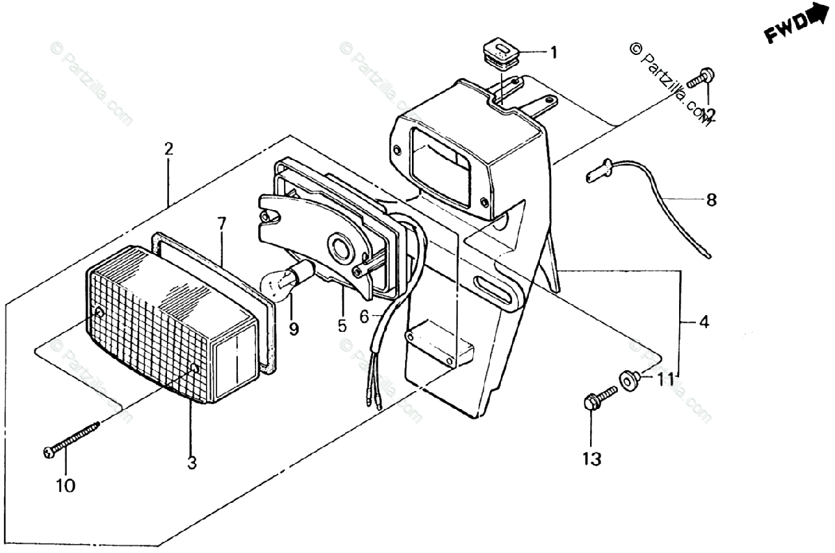 Honda Scooter 1984 Oem Parts Diagram For Taillight