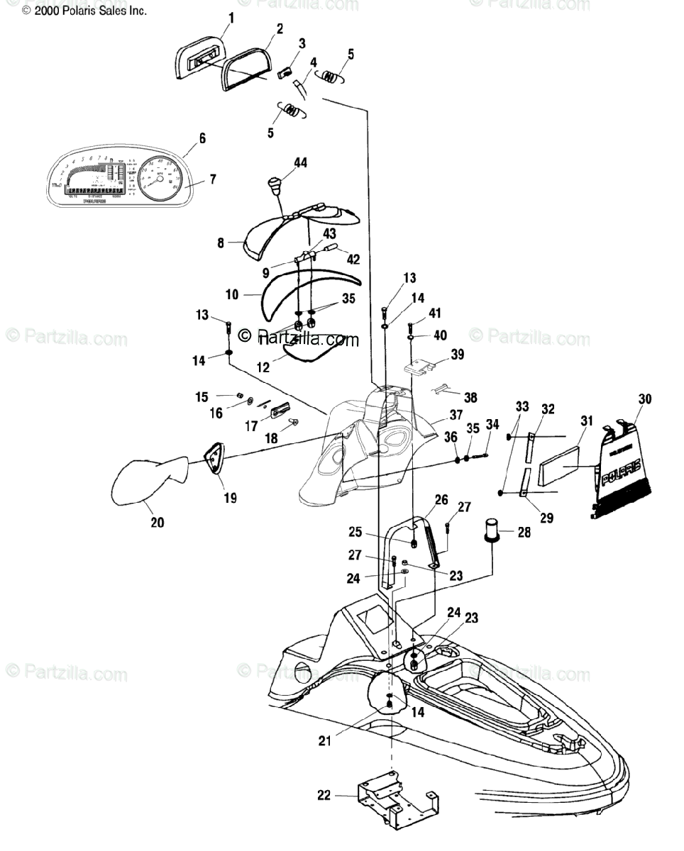 Polaris Watercraft 2001 Oem Parts Diagram For Shroud