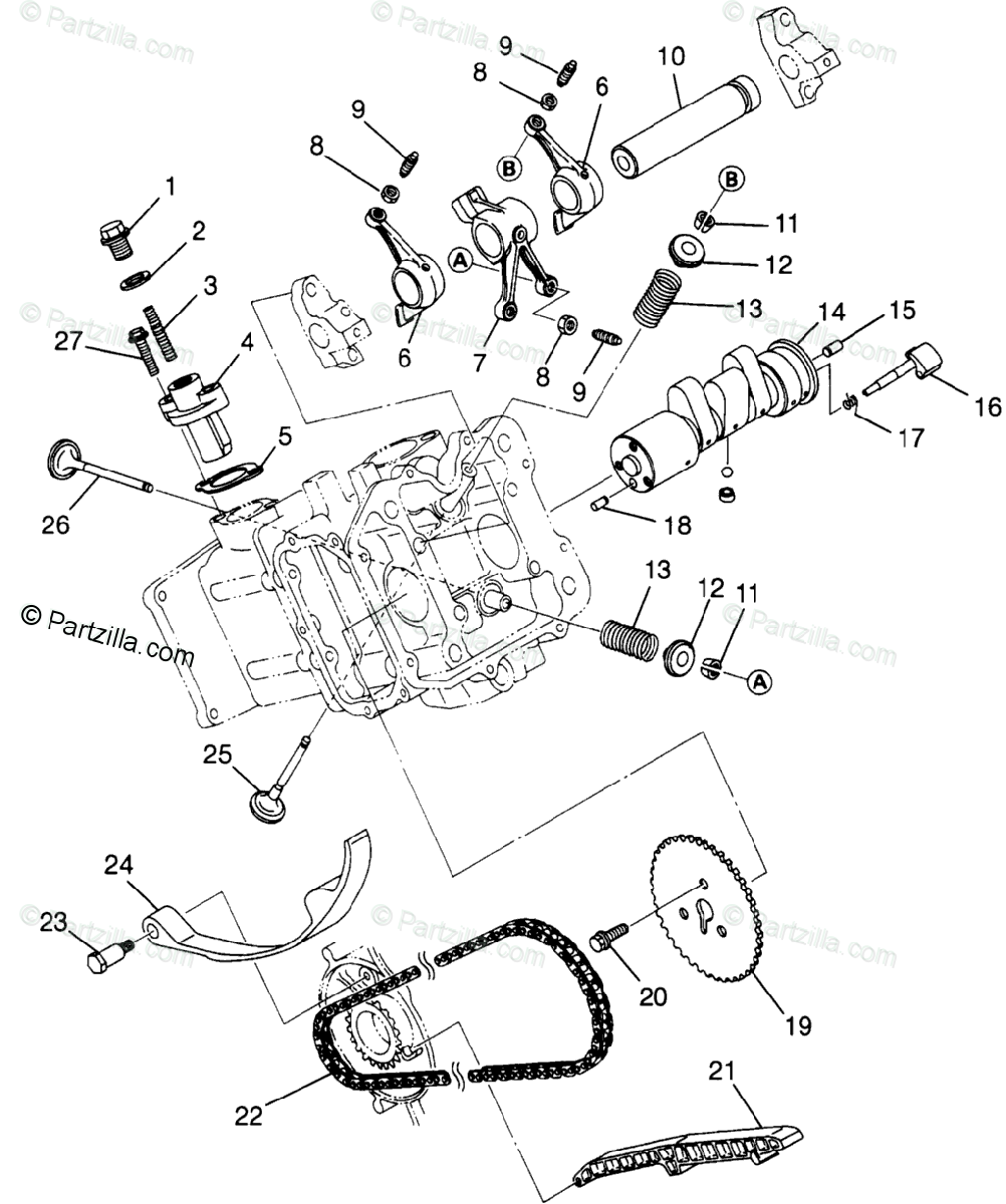Polaris ATV 1997 OEM Parts Diagram for Intake & Exhaust ... 1997 polaris 500 scrambler wiring diagram 