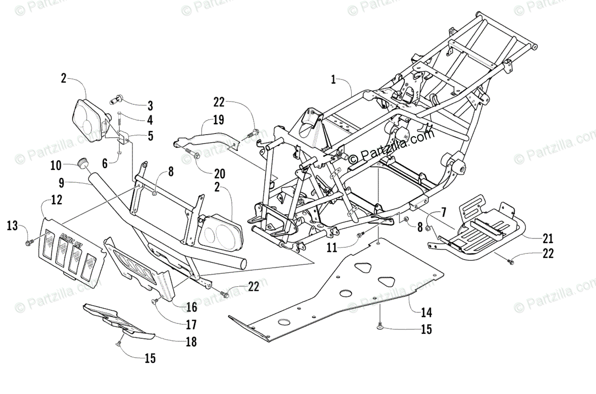 Arctic Cat ATV 2003 OEM Parts Diagram for Frame And ...