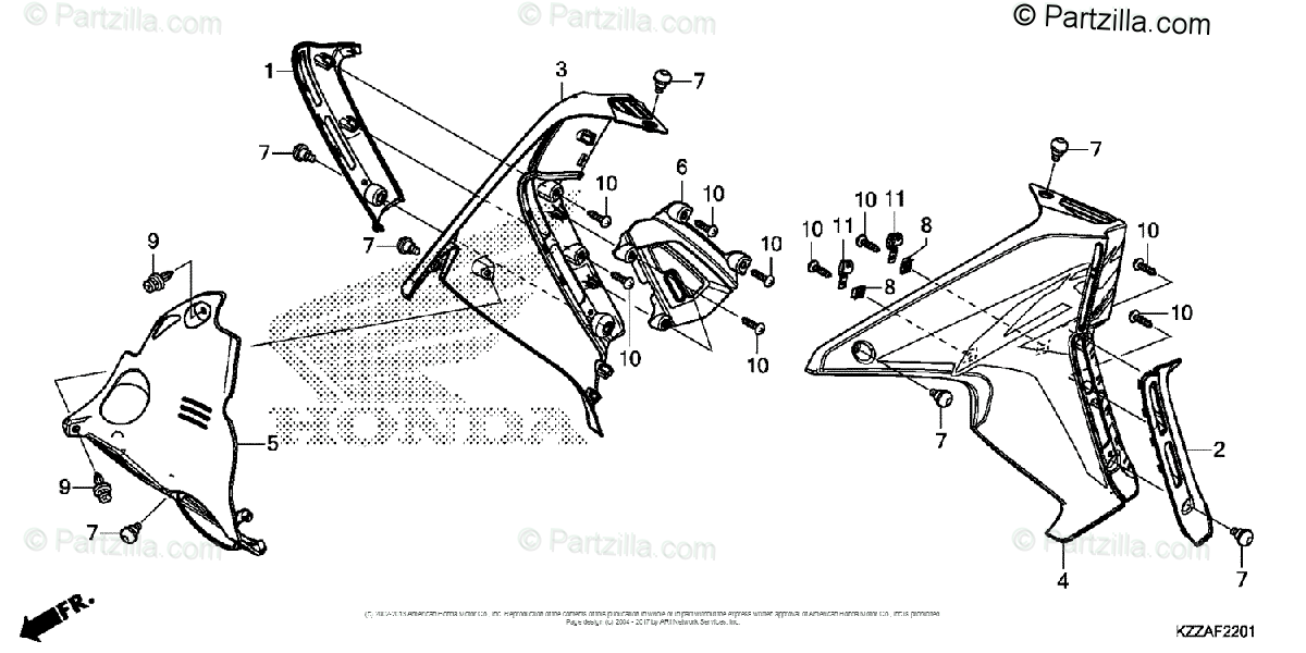 Honda Motorcycle 2017 Oem Parts Diagram For Shroud  2