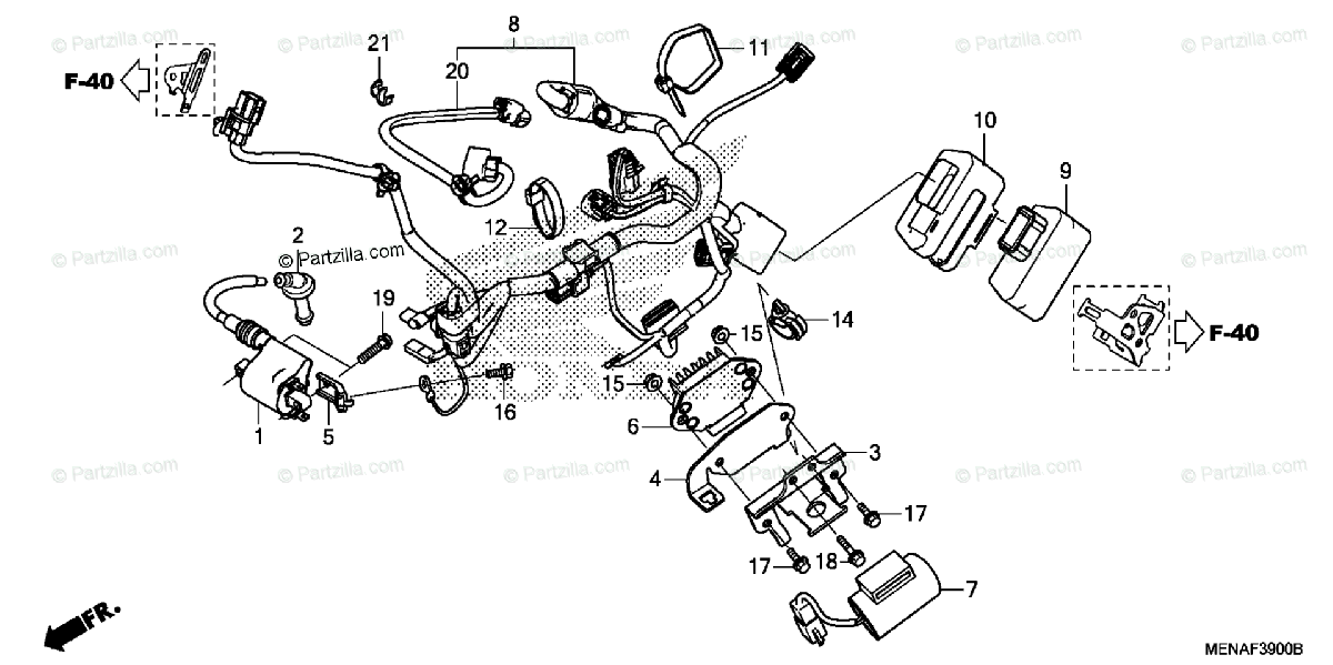 Honda Motorcycle 2013 Oem Parts Diagram For Wire Harness