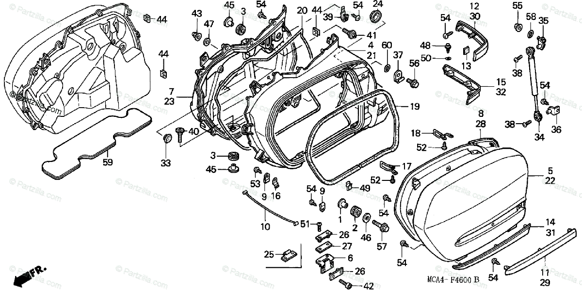 Honda Motorcycle 2003 Oem Parts Diagram For Saddlebag
