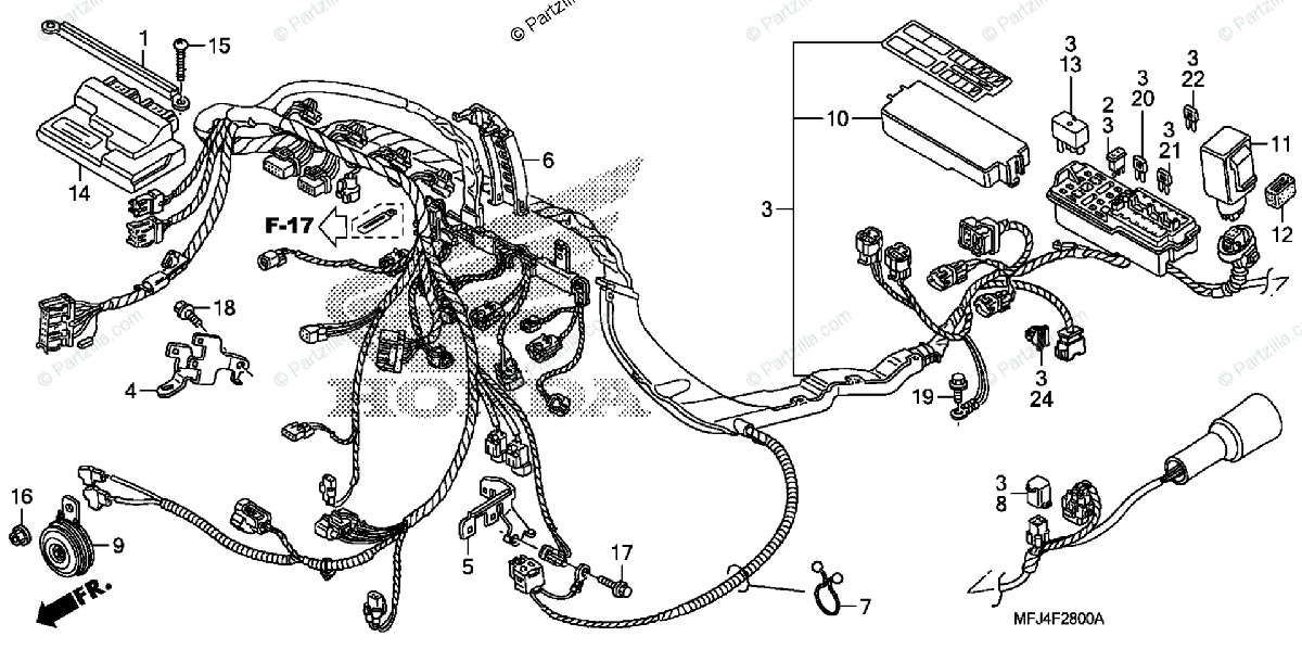 Honda Motorcycle 2007 Oem Parts Diagram For Wire Harness