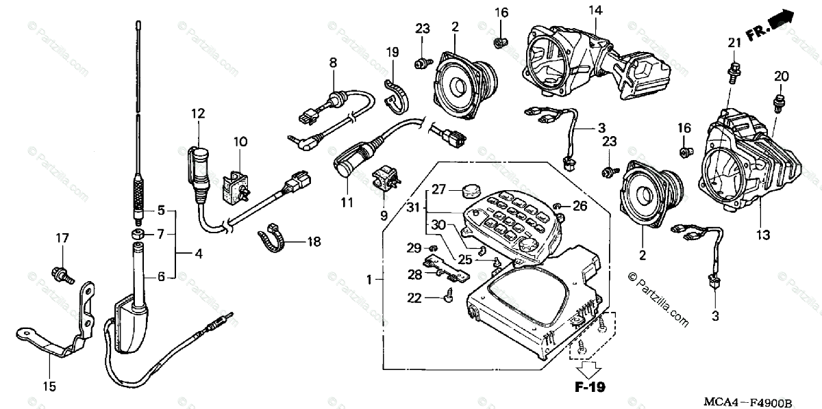 Honda Motorcycle 2001 Oem Parts Diagram For Radio