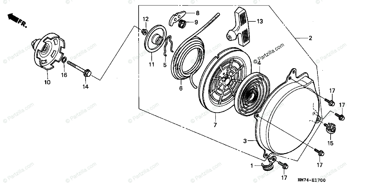 Honda Atv 1997 Oem Parts Diagram For Recoil Starter