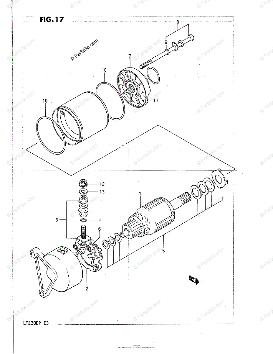 Suzuki Atv 1987 Oem Parts Diagram For Starting Motor