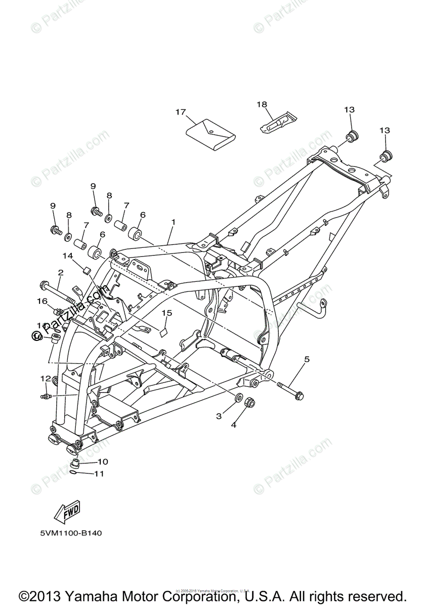 Yamaha ATV 2004 OEM Parts Diagram for FRAME | Partzilla.com