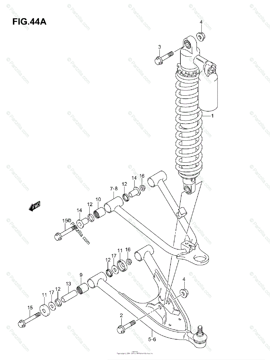 Suzuki Atv 2006 Oem Parts Diagram For Suspension Arm