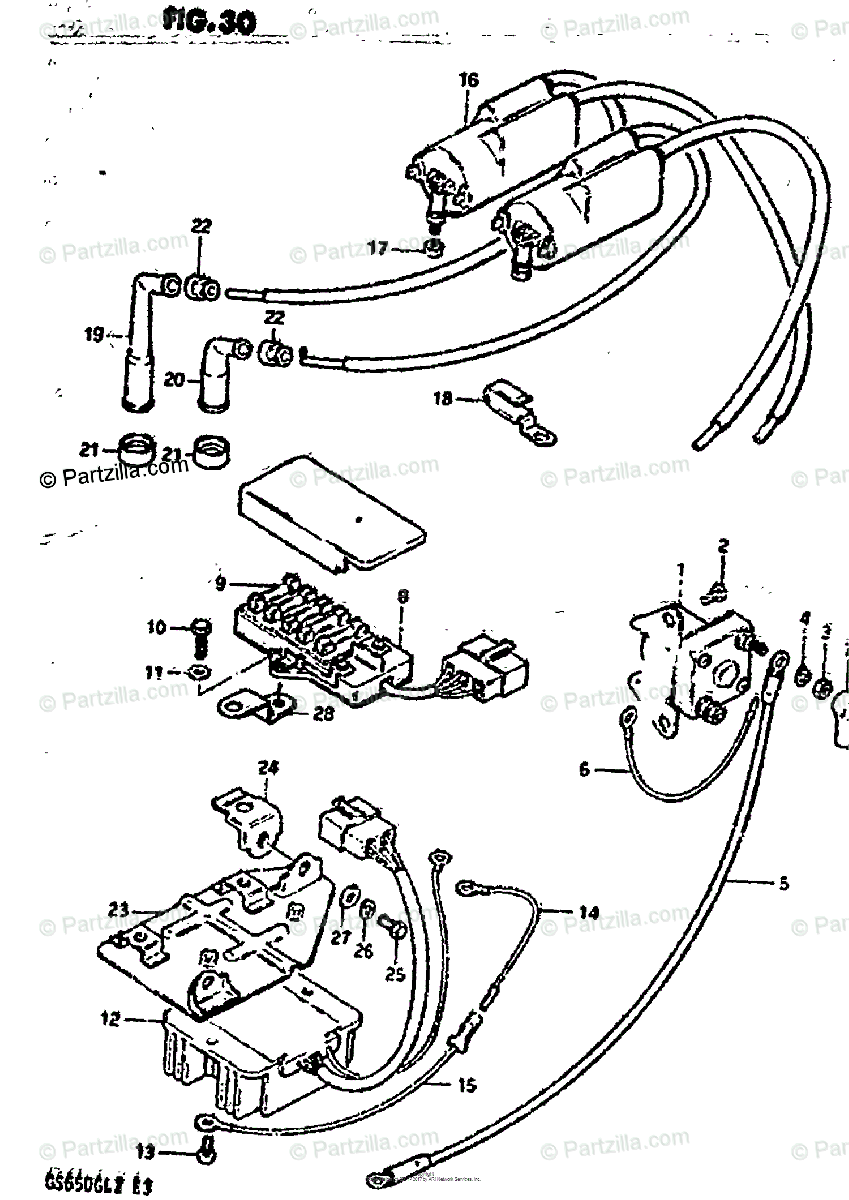 Suzuki Motorcycle 1982 OEM Parts Diagram for Electrical | Partzilla.com