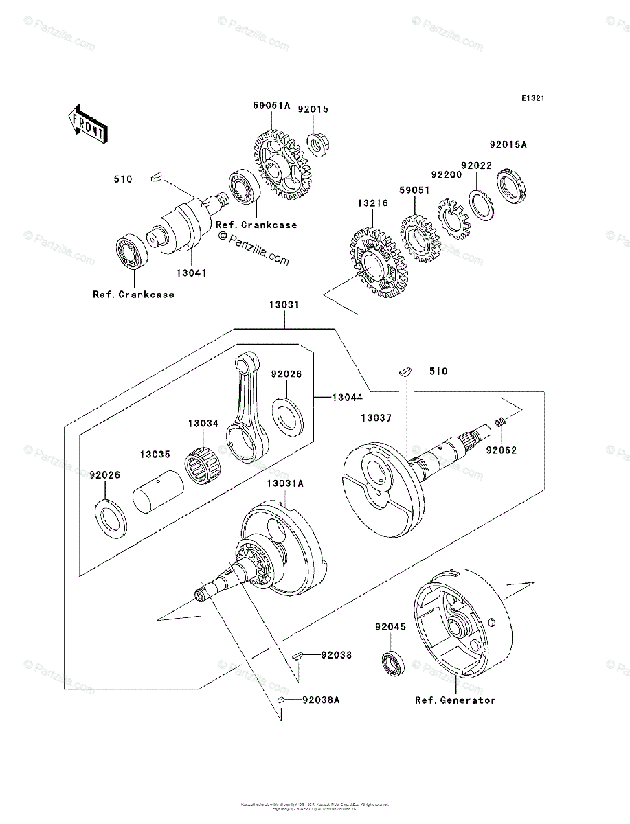 Kawasaki ATV 2005 OEM Parts Diagram for CRANKSHAFT | Partzilla.com