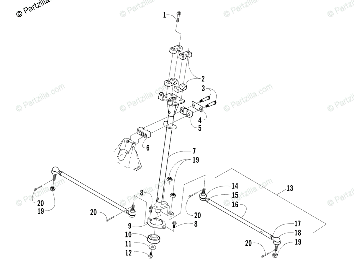 Arctic Cat Atv 2005 Oem Parts Diagram For Steering Post