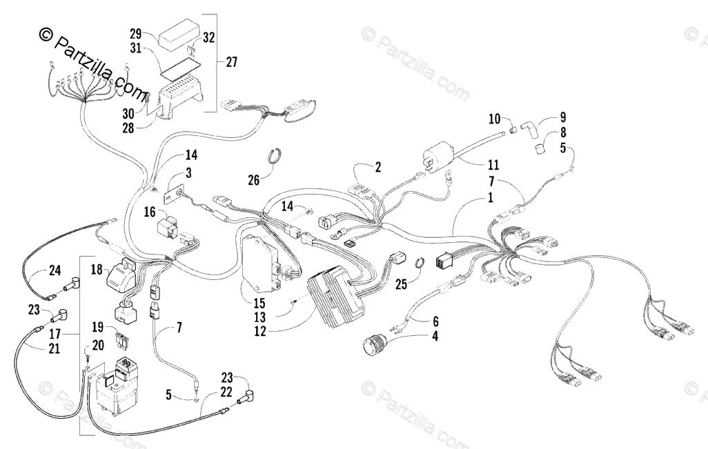 Arctic Cat Atv 2002 Oem Parts Diagram For Wiring Harness