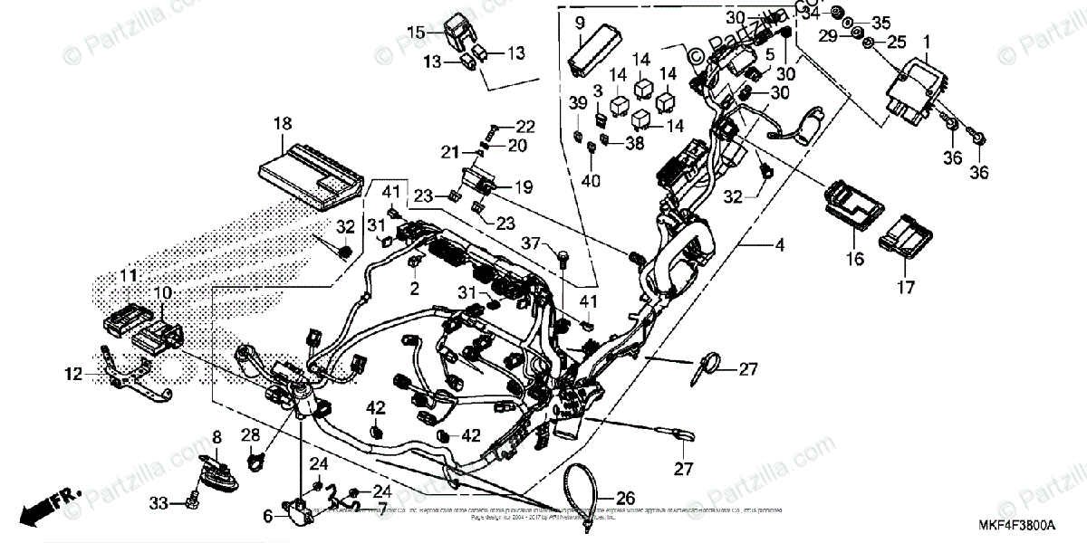 Honda Motorcycle 2017 Oem Parts Diagram For Wire Harness