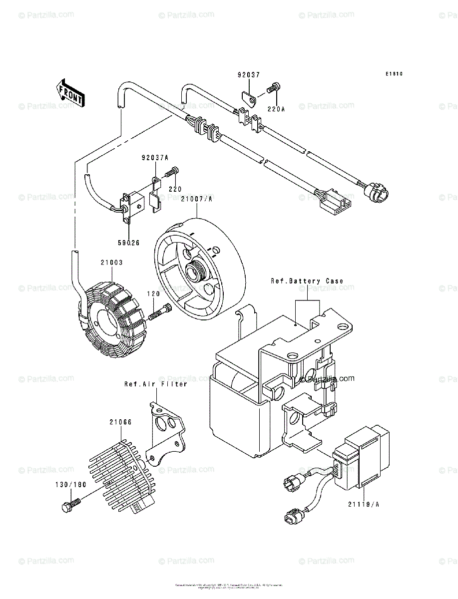 Kawasaki Atv 1988 Oem Parts Diagram For Generator