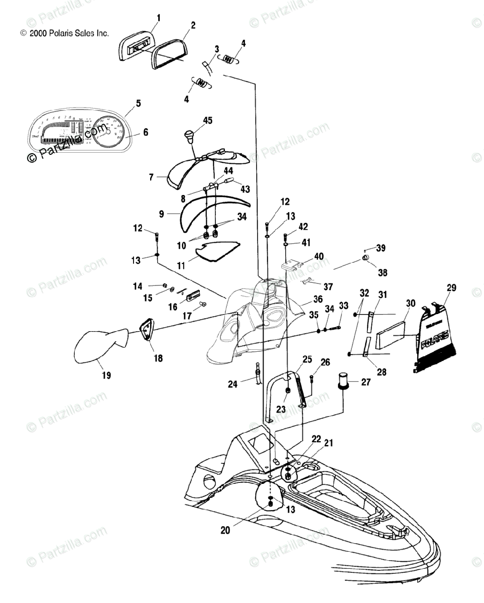 Polaris Watercraft 2001 Oem Parts Diagram For Shroud
