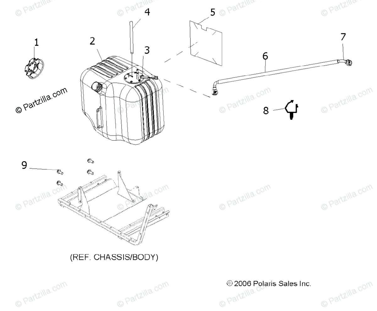 Polaris Side By Side 2008 Oem Parts Diagram For Body  Fuel