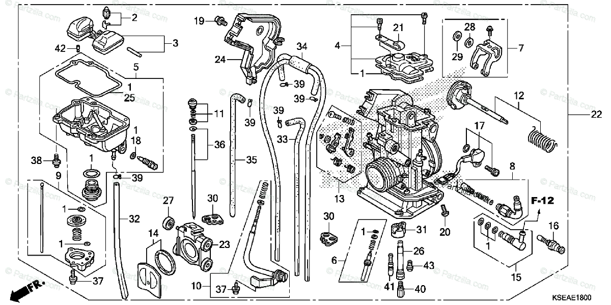 Honda Motorcycle 2015 OEM Parts Diagram for Carburetor | Partzilla.com
