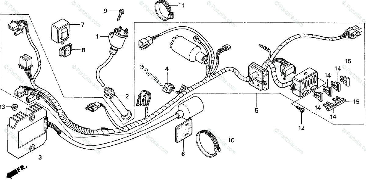 Honda Motorcycle 1999 Oem Parts Diagram For Wire Harness