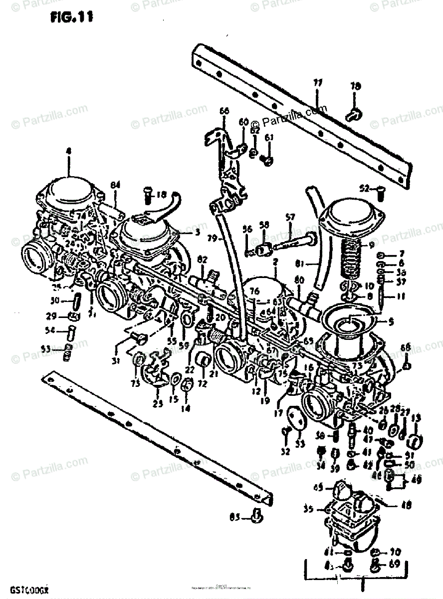 Suzuki Motorcycle 1981 OEM Parts Diagram for Carburetor | Partzilla.com