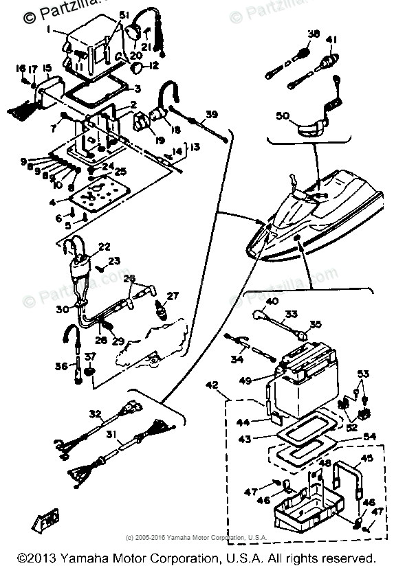 Yamaha Waverunner 1988 Oem Parts Diagram For Electrical